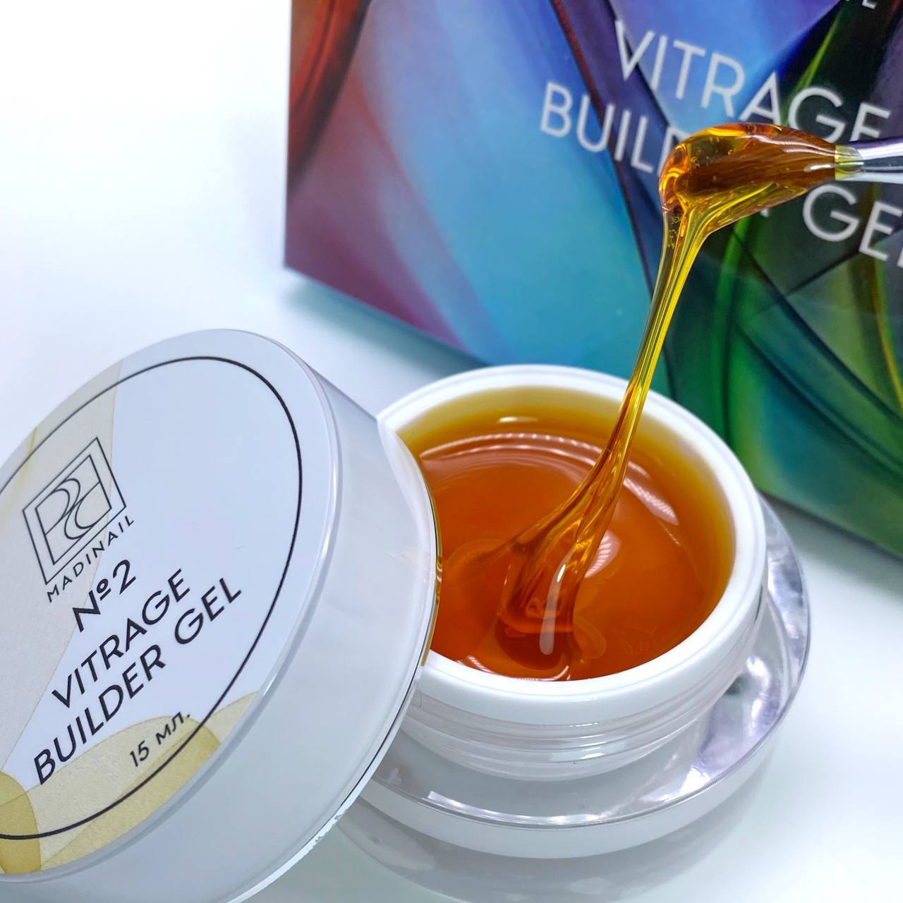 картинка Моделирующий гель Vitrage gel №2, янтарно-жёлтый, 15 мл от магазина MADINAIL 