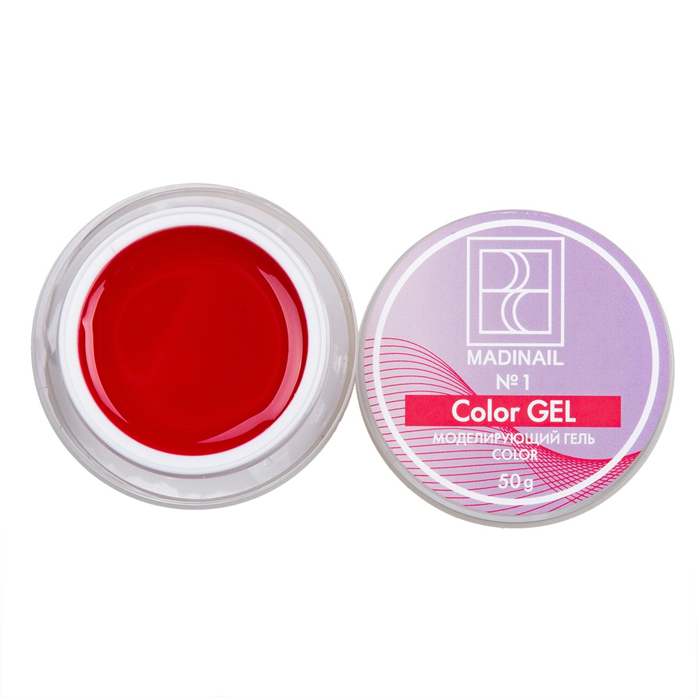 картинка Моделирующий гель COLOR №1, красный, 50 гр от магазина MADINAIL 