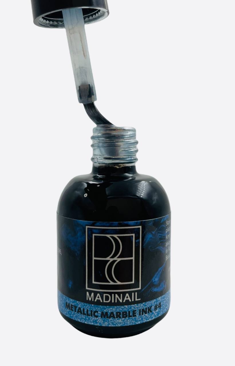картинка Акварельные капли Metallic №4, голубой, 10 мл  от магазина MADINAIL 