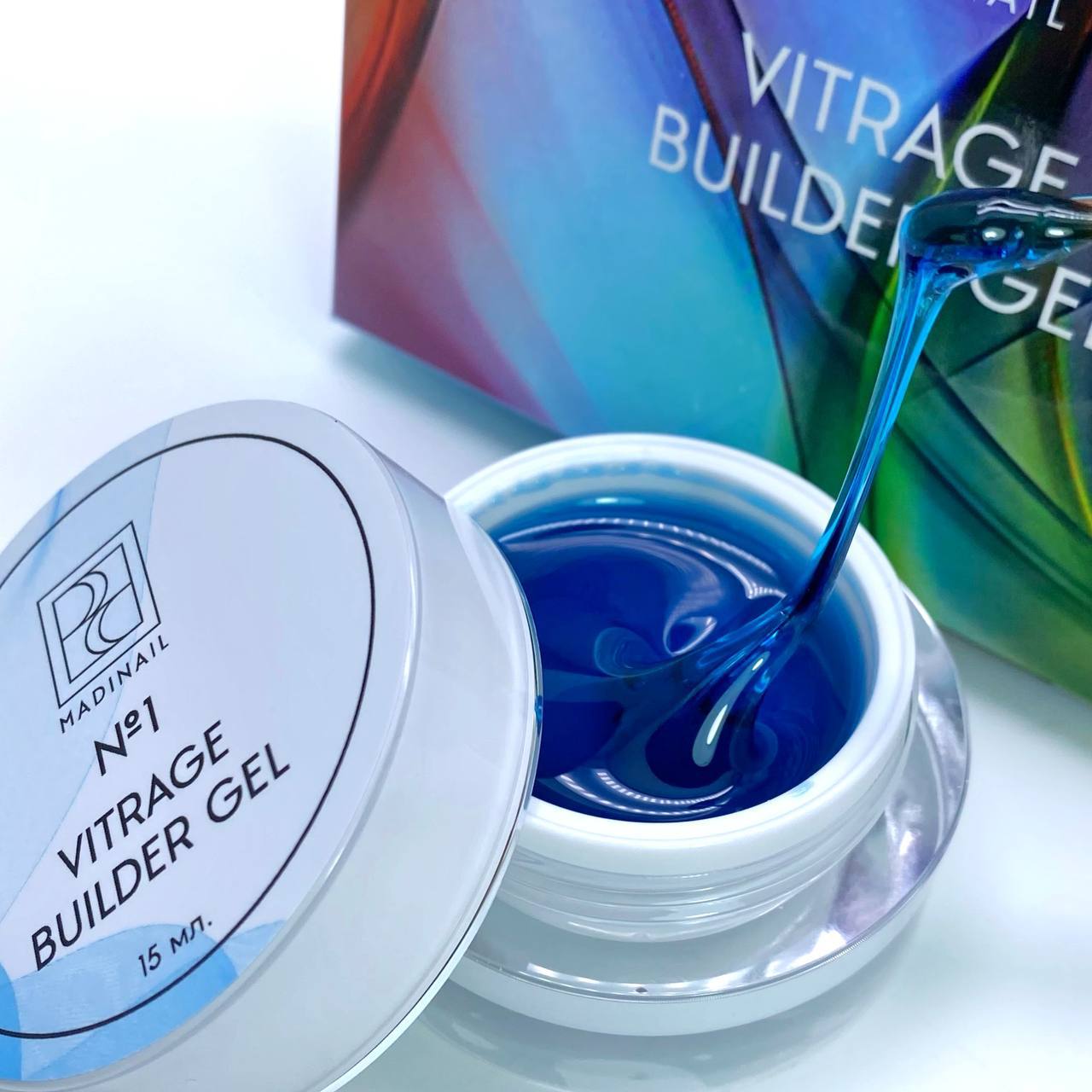 картинка Моделирующий гель Vitrage gel №1, лазурно-голубой, 15 мл от магазина MADINAIL 
