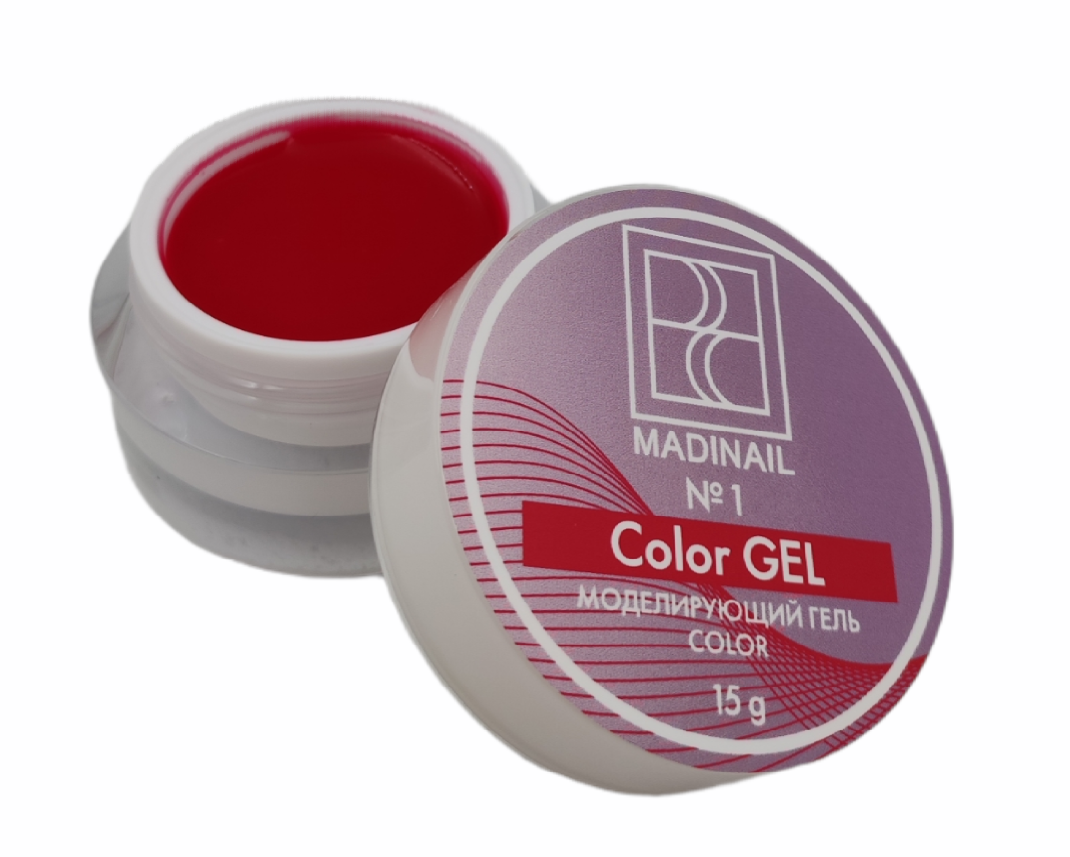 картинка Моделирующий гель COLOR №1, красный, 15 гр от магазина MADINAIL 